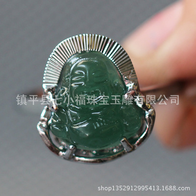 玻璃笑佛戒指AF-017 傳統寓意與現代工藝的巧妙結合